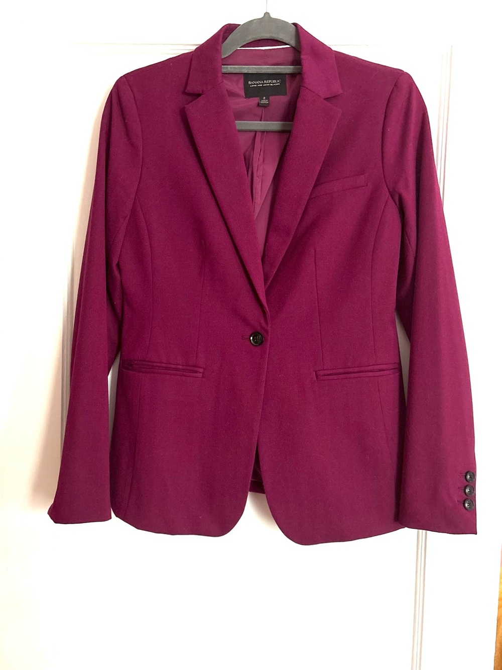Banana Republic Women's Berry-Purple/Magenta Single-Button Blazer